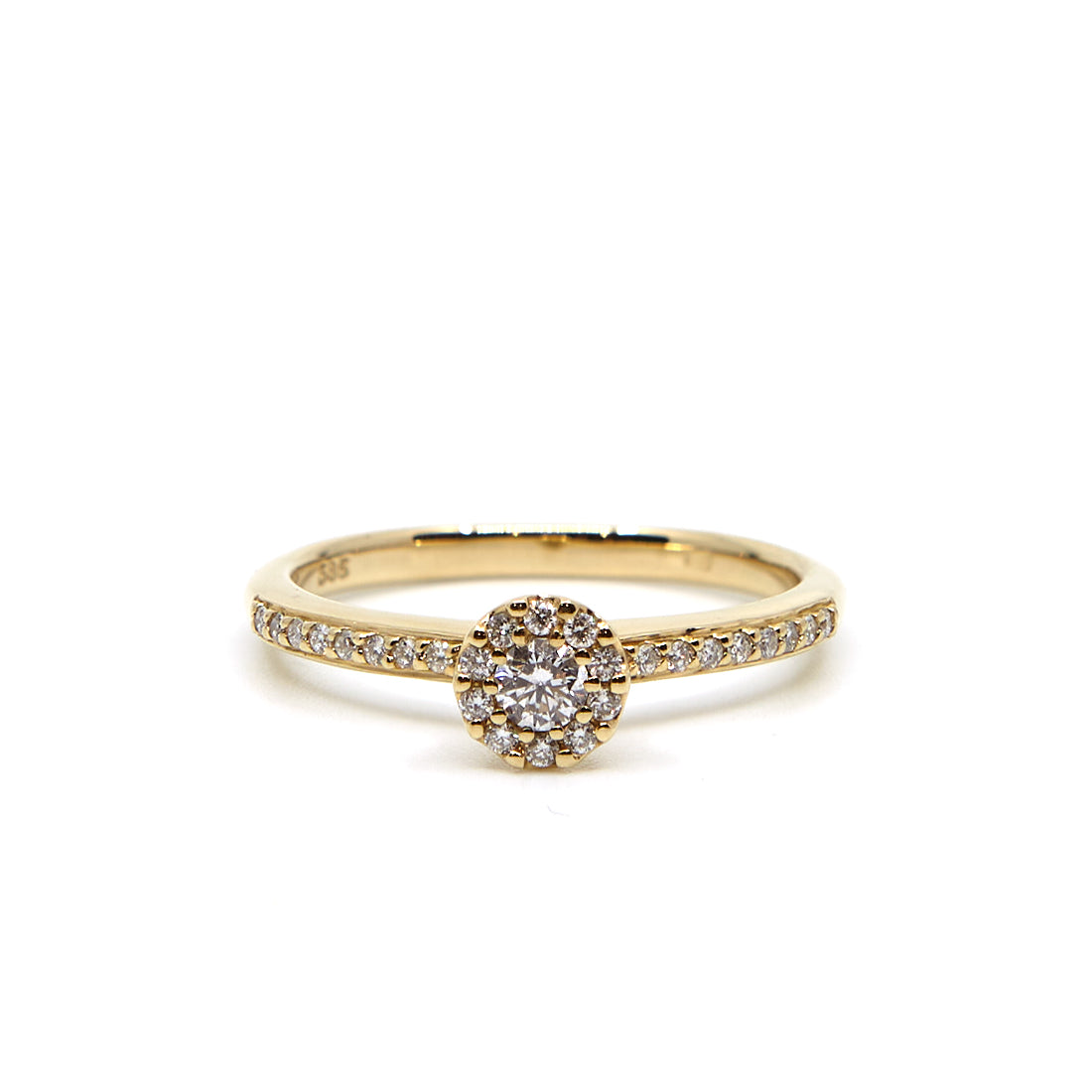 Yellow gold ring with diamond 